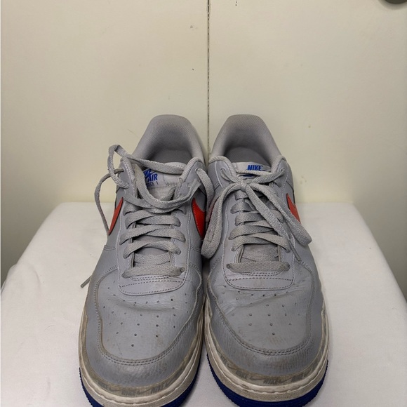 Nike Air AF-1 Gray and Red Sneakers - Picture 3 of 6